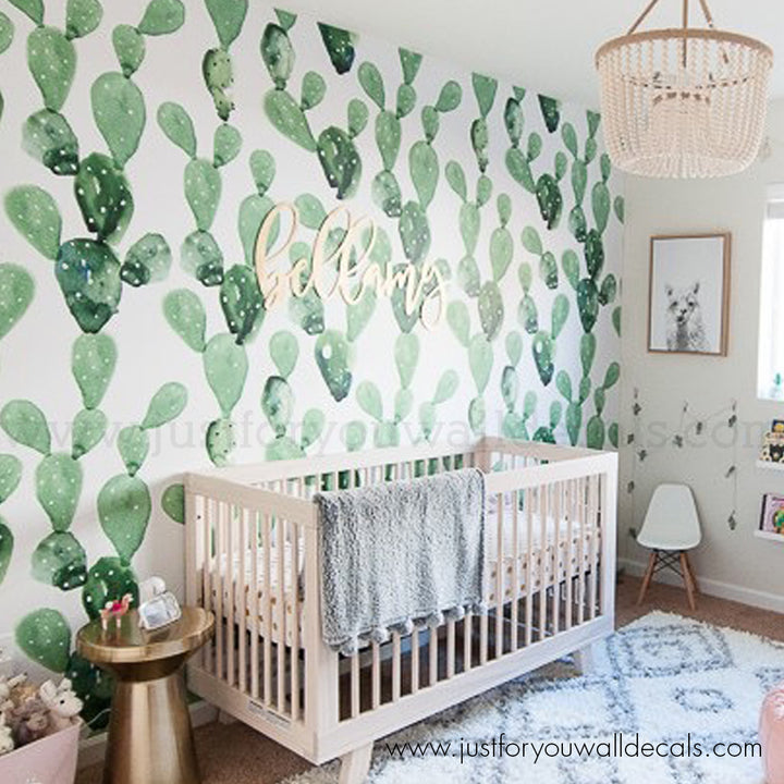 nursery cactus wallpaper peel and stick