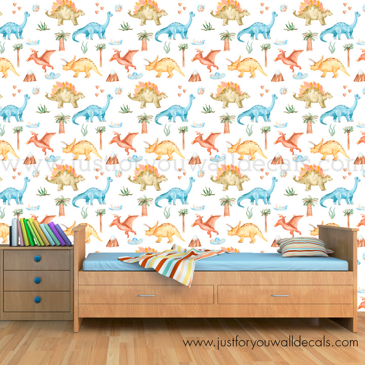 Dino Dinosaur kids wallpaper peel and stick removable