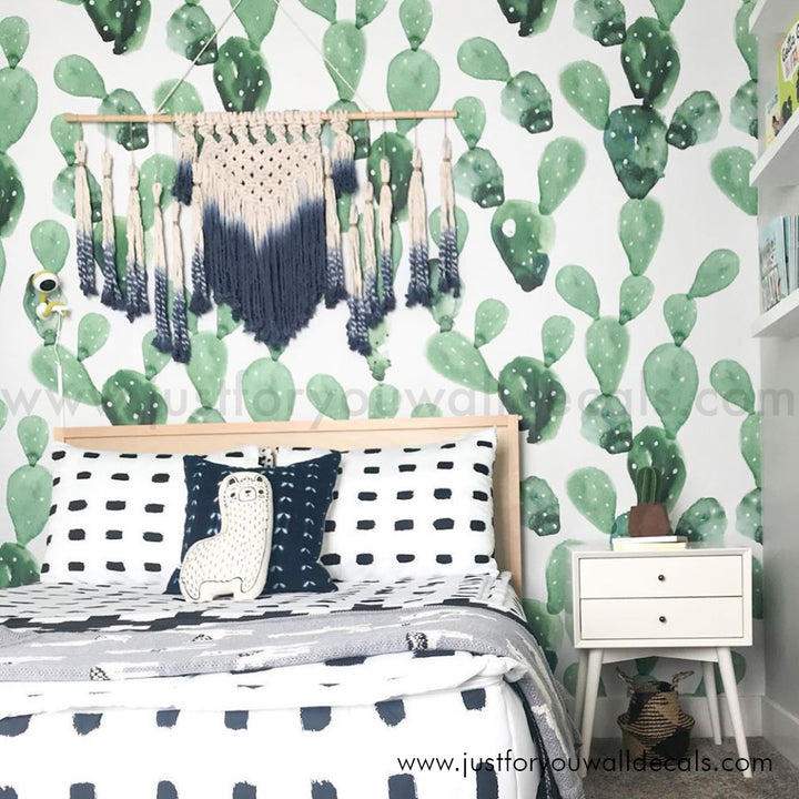 boys room cactus wallpaper peel and stick