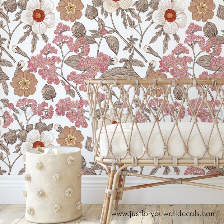 floral wallpaper peel and stick