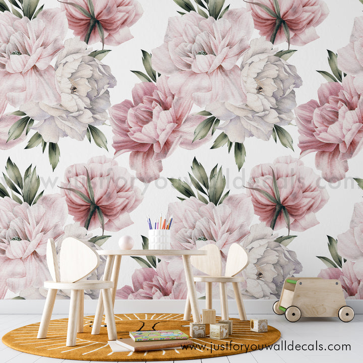 girl nursery floral wallpaper peel and stick 