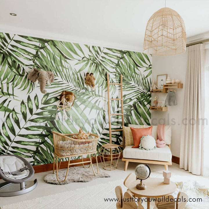 Large Monstera Leaf Wall Mural, Tropical Wallpaper, Peel and Stick, Pre-pasted Wallpaper, Tropical Palm Leaf Wallpaper Mural