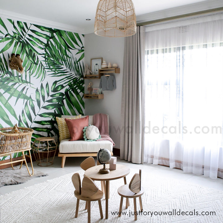 Large Monstera Leaf Wall Mural, Tropical Wallpaper, Peel and Stick, Pre-pasted Wallpaper, Tropical Palm Leaf Wallpaper Mural