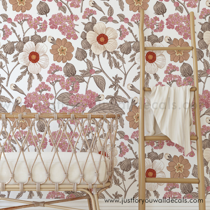 floral wallpaper peel and stick