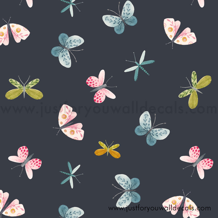 Butterfly wallpaper peel and stick removable