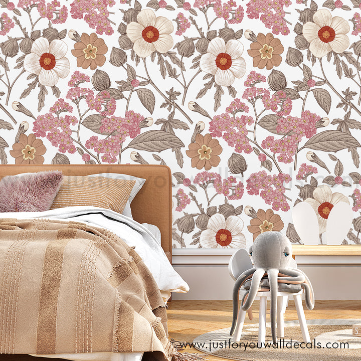 floral wallpaper peel and stick