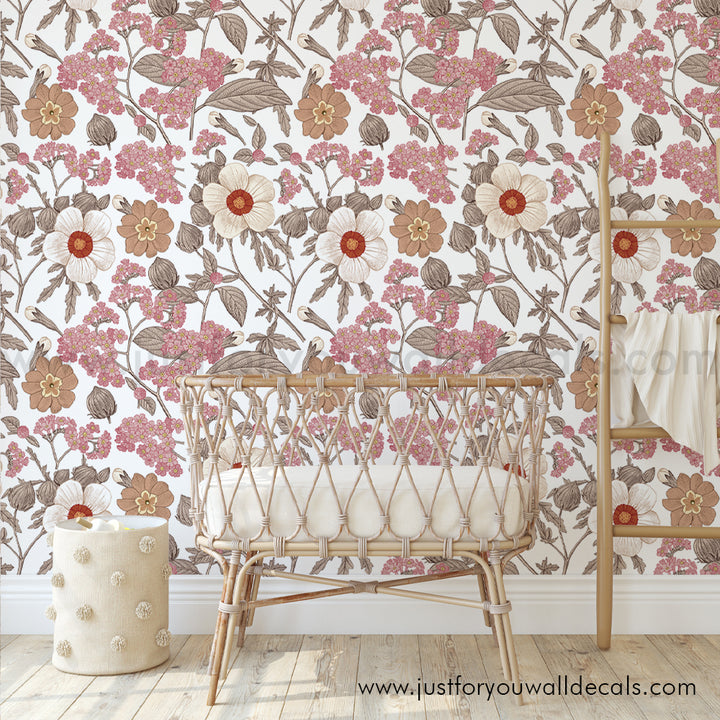 floral wallpaper peel and stick