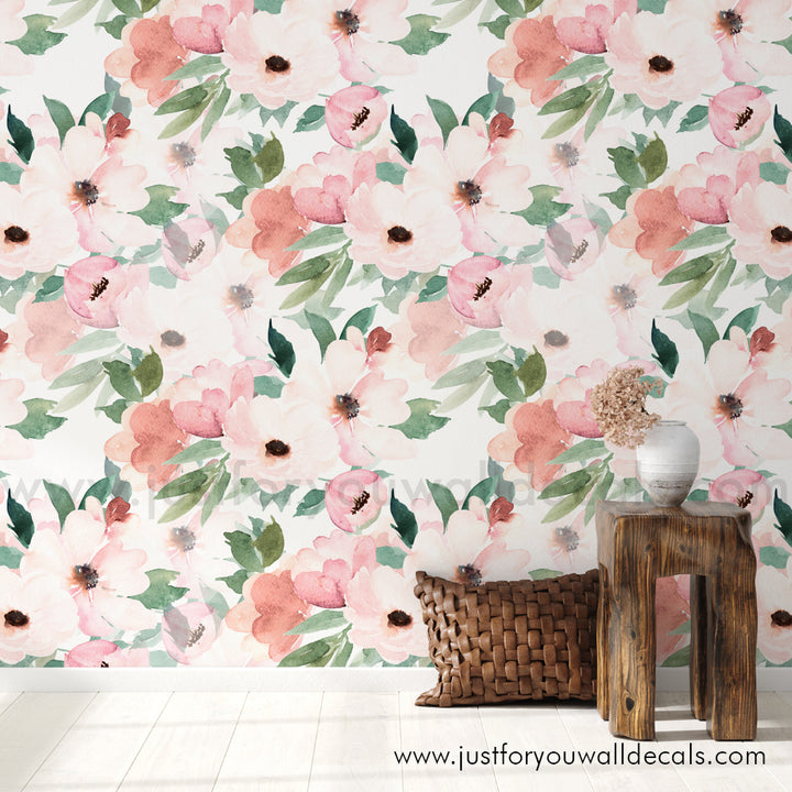 floral peel and stick wallpaper