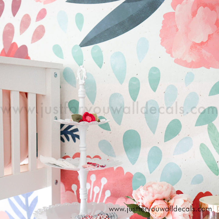 girl nursery floral wallpaper peel and stick 