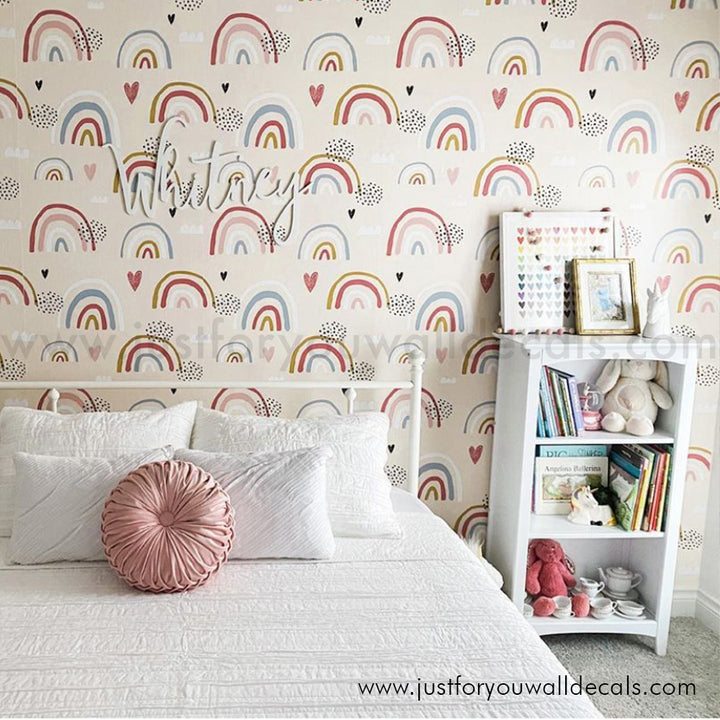 kids rainbow peel and stick wallpaper