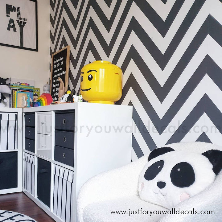 black and white wallpaper, chevron wallpaper, bold wallpaper, modern wallpaper, herringbone wallpaper, peel and stick, removable wallpaper, pre pasted wallpaper