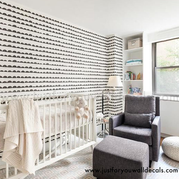 black and white nursery wallpaper