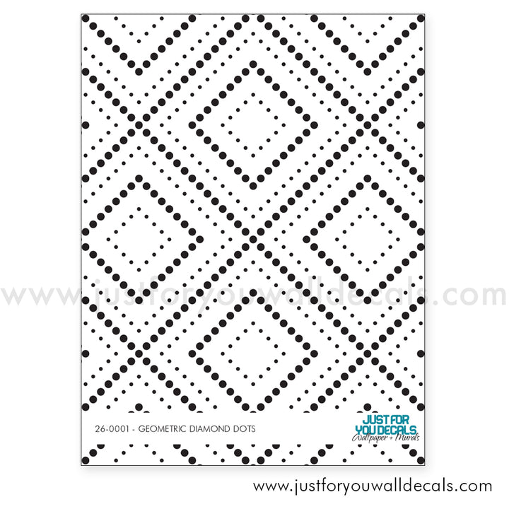 Geometric Diamond Dot Wallpaper, peel and stick, removable wallpaper