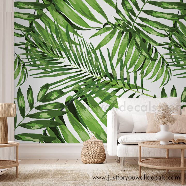 Large Monstera Leaf Wall Mural, Tropical Wallpaper, Peel and Stick, Pre-pasted Wallpaper, Tropical Palm Leaf Wallpaper Mural