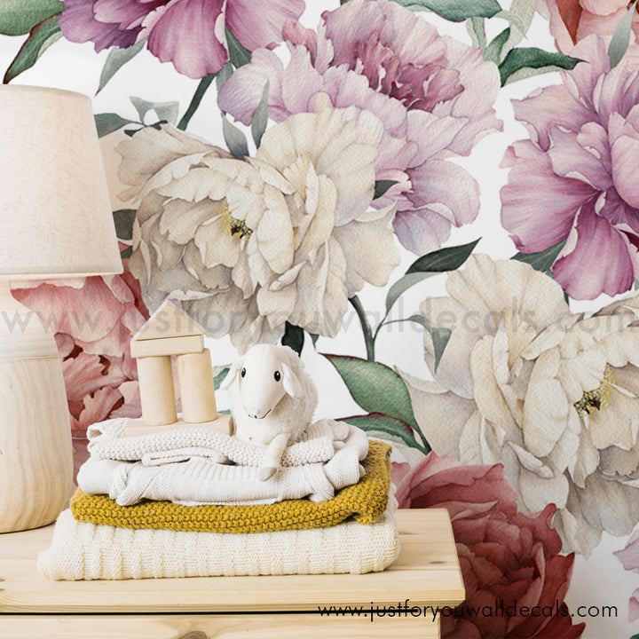 peony floral wallpaper peel and stick