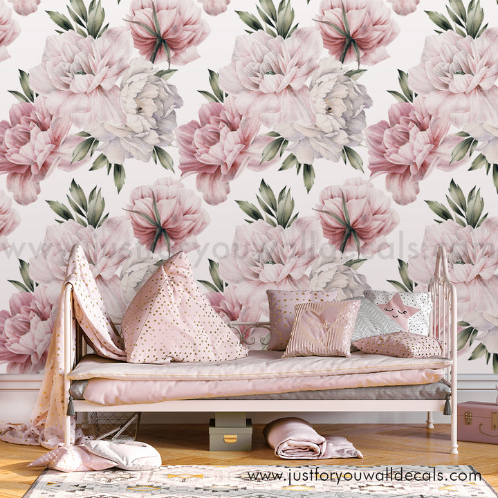 girl nursery floral wallpaper peel and stick 