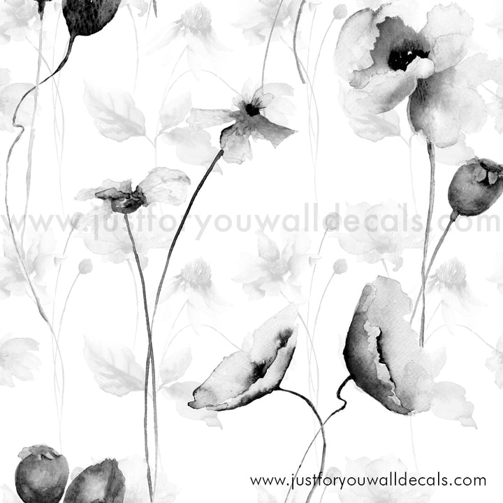 black and white floral wallpaper peel and stick