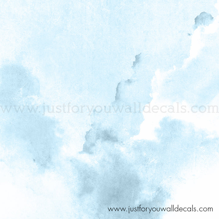 Blue watercolour background wallpaper peel and stick, baby boy nursery wallpaper peel and stick, removable wallpaper, laundry room bathroom bedroom watercolor wallpaper peel and stick