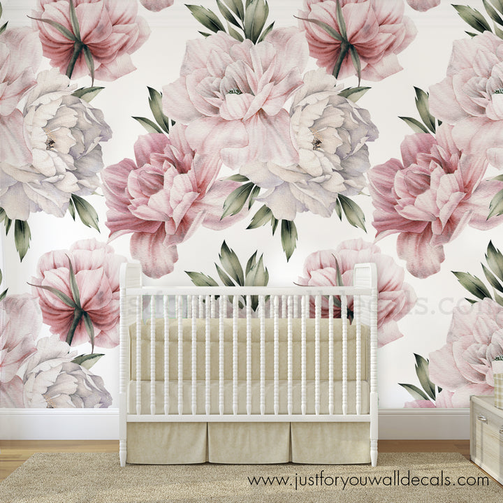 girl nursery floral wallpaper peel and stick 