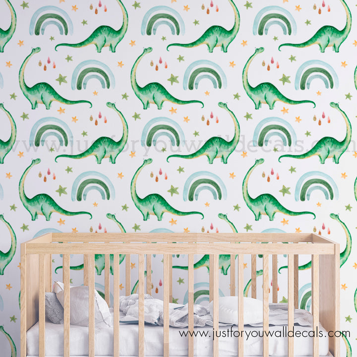 Dino Dinosaur kids wallpaper peel and stick removable