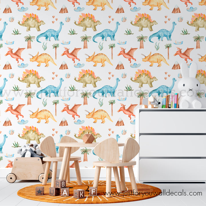 Dino Dinosaur kids wallpaper peel and stick removable