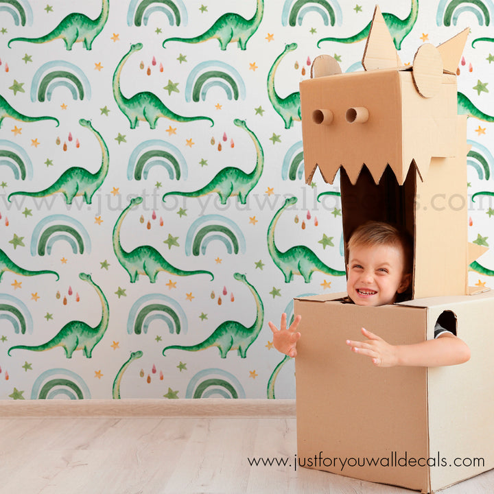 Dino Dinosaur kids wallpaper peel and stick removable