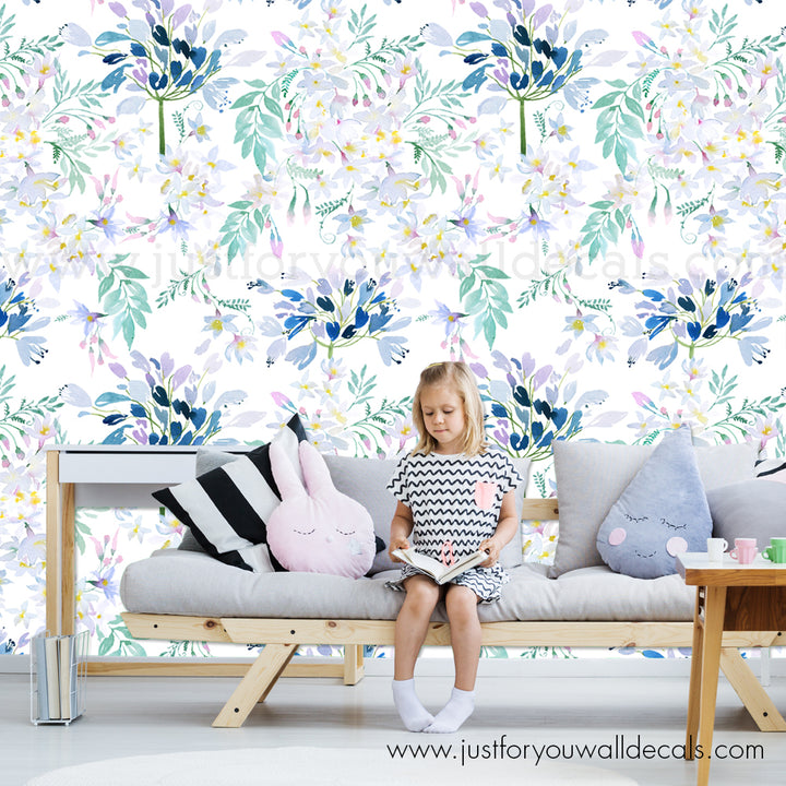 girl nursery floral wallpaper peel and stick 