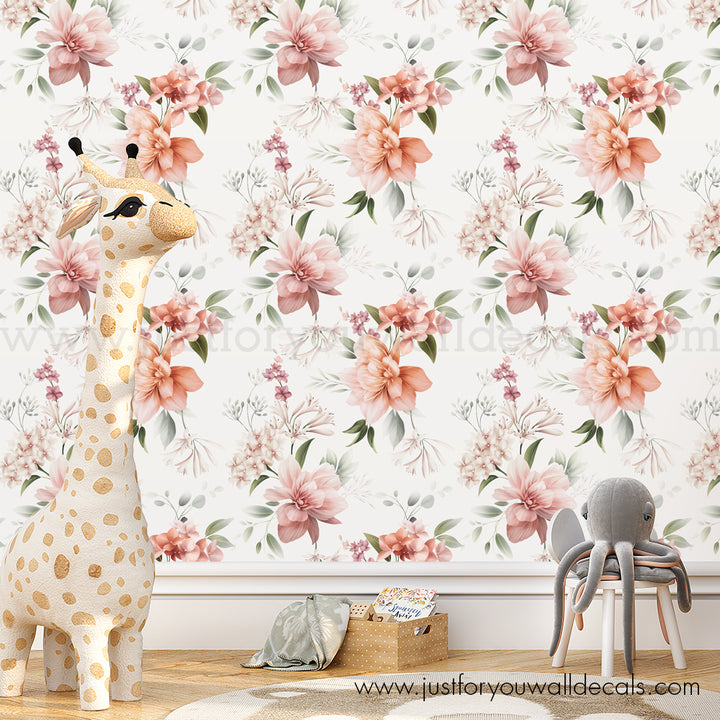 floral wallpaper nursery wallpaper