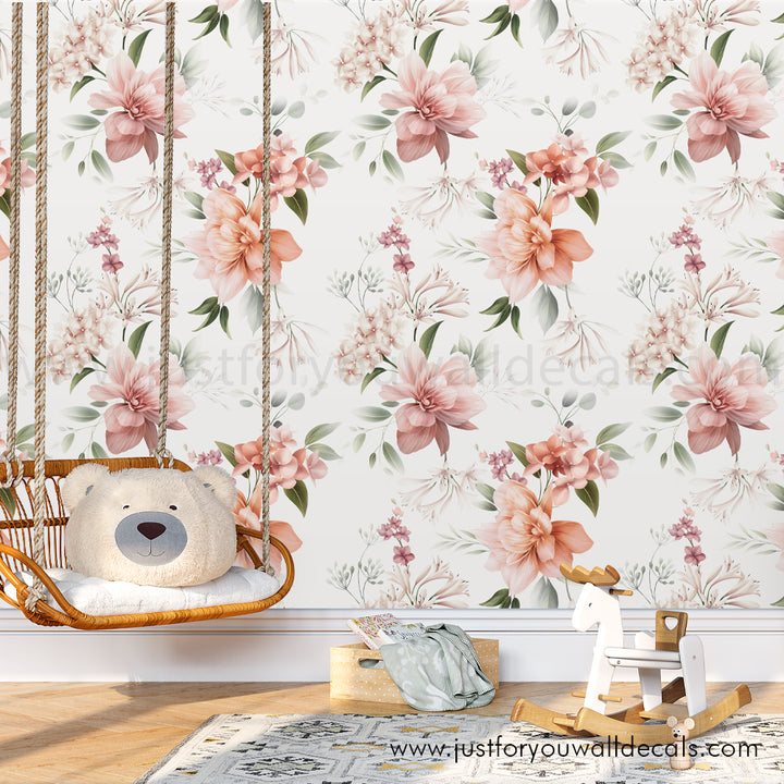 floral wallpaper nursery wallpaper