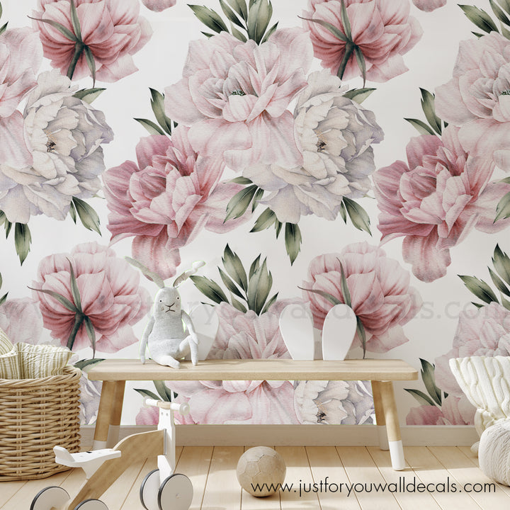 girl nursery floral wallpaper peel and stick 