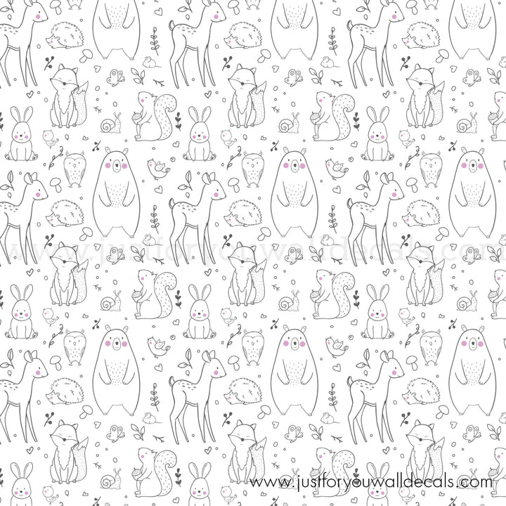 Baby nursery woodland animal wallpaper peel and stick removable, kids wallpaperBaby Boy nursery woodland animal wallpaper peel and stick removable, kids wallpaper