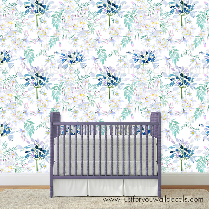 girl nursery floral wallpaper peel and stick 