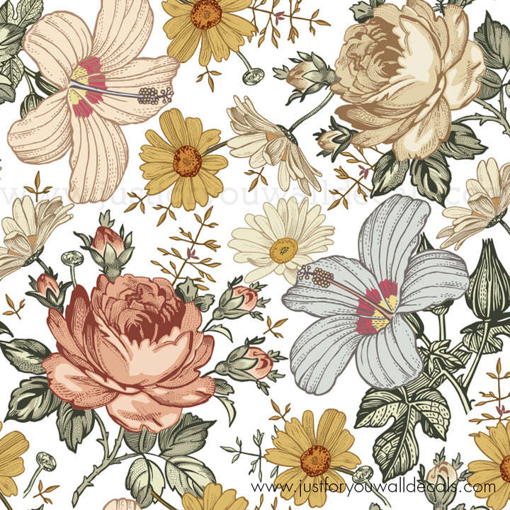 floral removable wallpaper